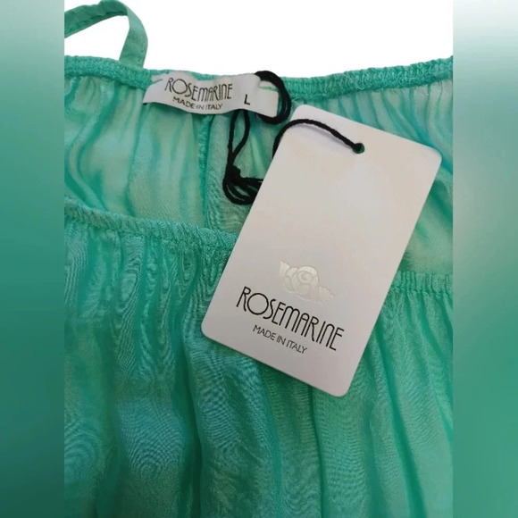 Rosemarine Green Silk Blend Maxi Sleeveless Nightgown Size Smalll - Picture 8 of 9
